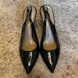 Sam Edelman Black Patent Slingback Heels
